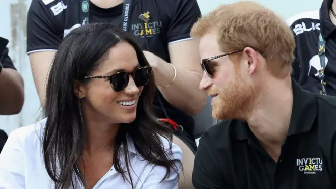 Meghan Markle talk for interview with Vanity Fair say: "we be two people wey dey very happy in love. We don dey see for six months before di news come out."