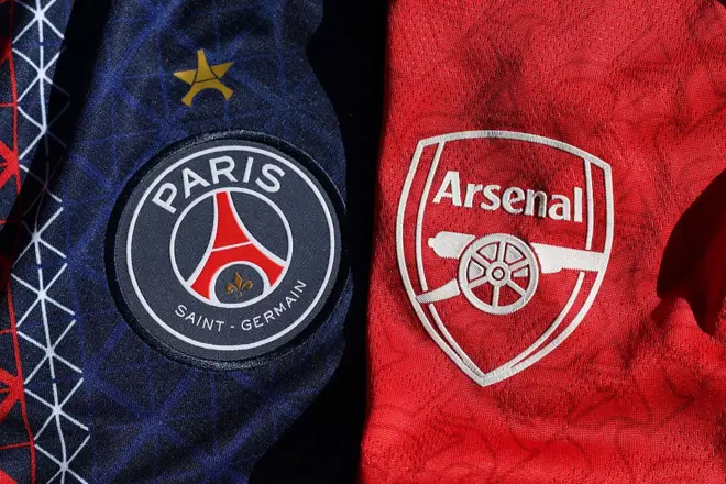 Logo du PSG et de Arsenal 