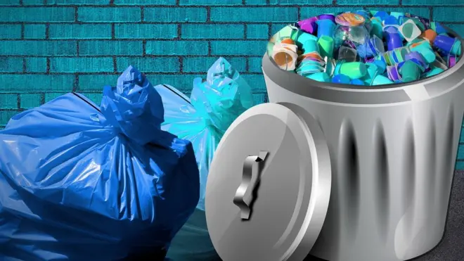 Dustbin with plenty doti.