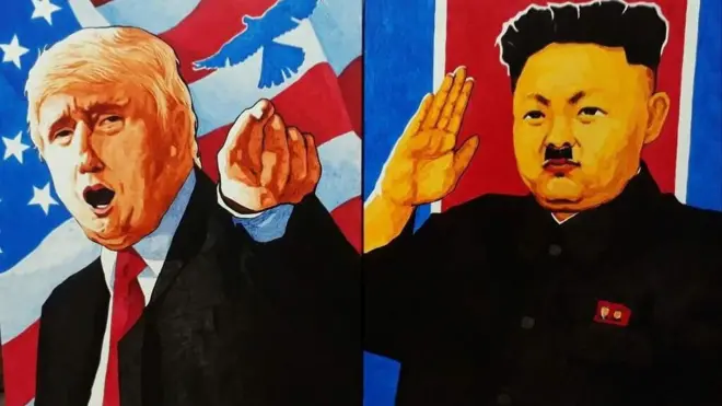North Korean artist's painting of the 12 June summit