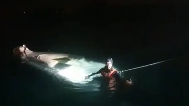 The Turkish Coast Guard rescued eight people from the waters