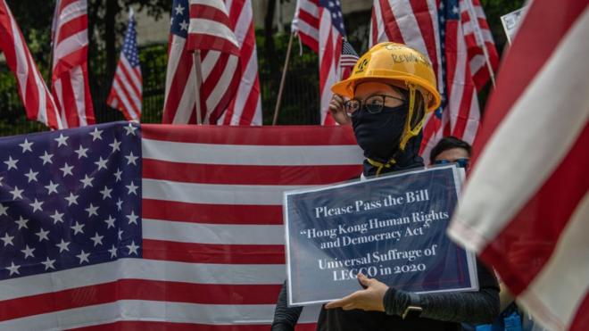 香港示威者希望美国国会通过《香港人权及民主法案》