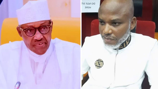 Nigeria President Muhammadu Buhari, banned Ipob leader Nnamdi Kanu