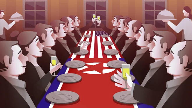 북한 고위급 정부 관계자들과 미국 민간 전문가들이 회동하는 '1.5트랙'