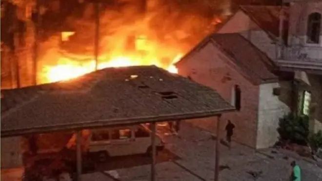 الاہلی عرب ہسپتال پر حملہ