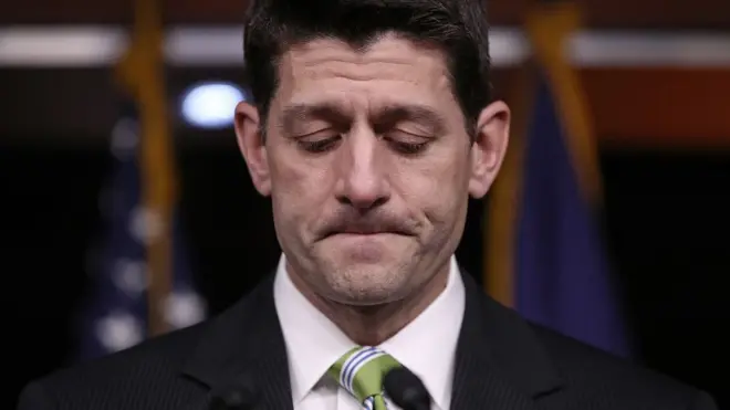 Paul Ryan, el líder de la Cámara de Representantes, no pudo conseguir la mayoría para la iniciativa.