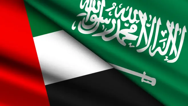 العلم السعودي والعلم الإماراتي.