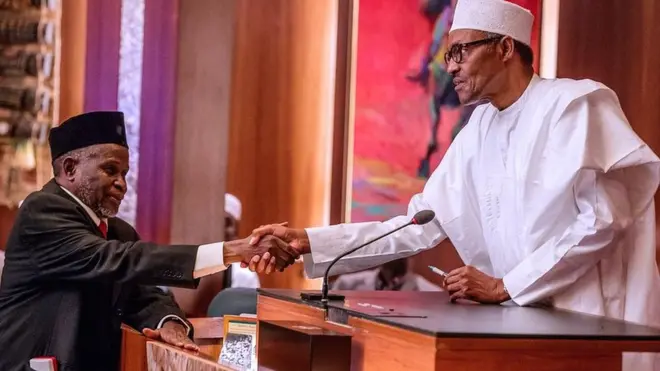 Na on Friday Buhari swear in Acting CJN oga Ibrahim Tanko Mohammed