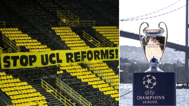 Stop UCL reforms" Borussia Dortmund v Sevilla match on 9 March, 2021