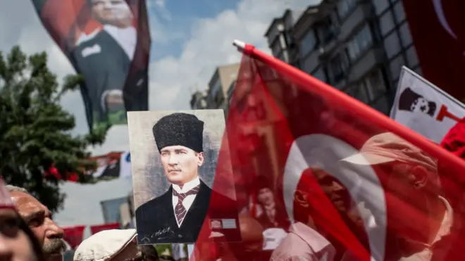 صورة أتاتورك بين الأعلام