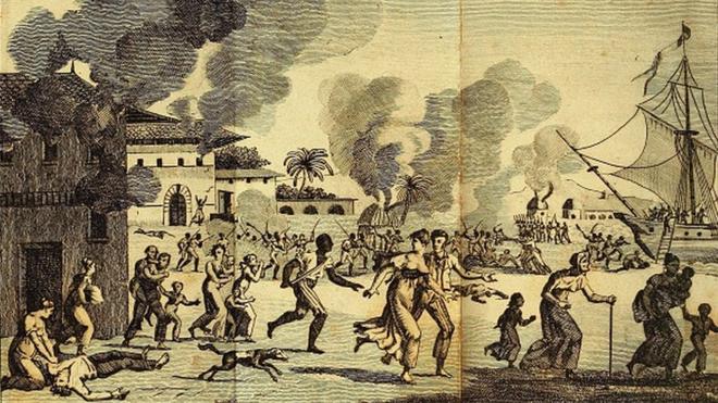 Slave rebellion on the night of 21 August 1791.