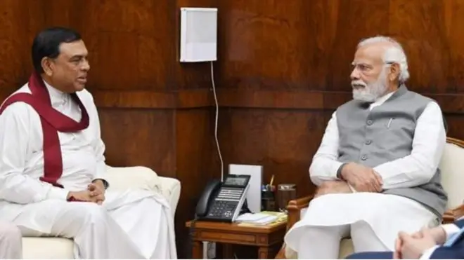 बासिल राजपक्षा और नरेंद्र मोदी