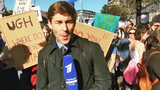 Image taken from Instagram of Timur Siraziev reporting to a camera