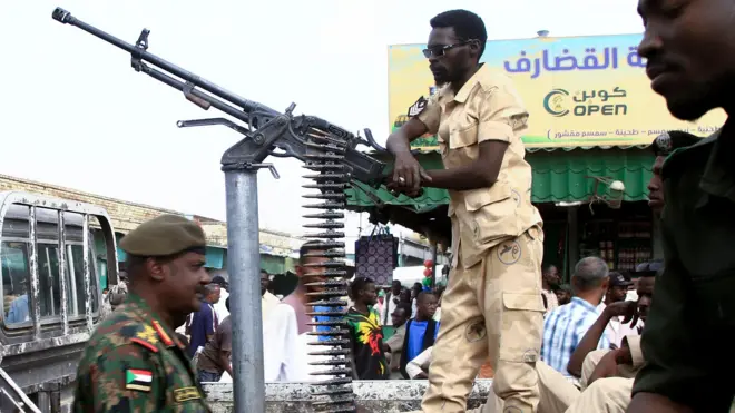Troops from di Sudanese Armed Forces guard an area in the east of the country
