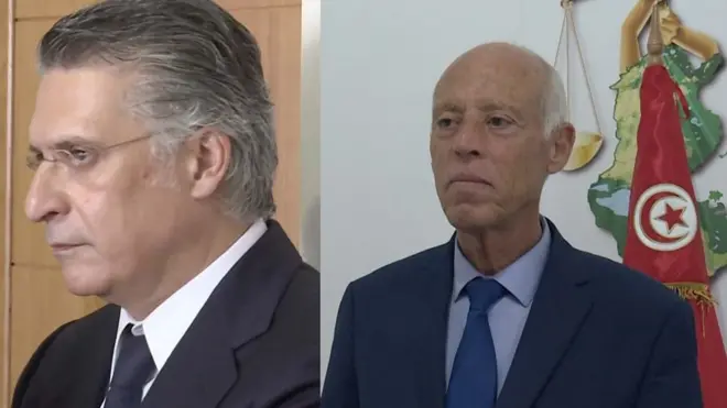 المرشحان التونسيان للانتخابات الرئاسية نبيل القروي وقيس سعيّد