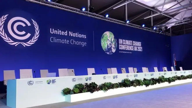 The interior of the COP26 Blue Zone was unveiled on Friday