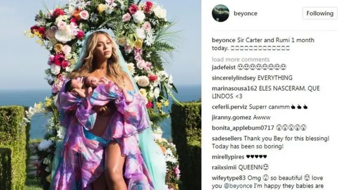 Beyonce mengunggah fotonya bersama kedua anaknya.