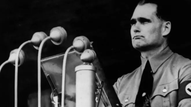 Rudolf Hess making a speech in 1937