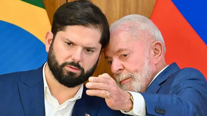 Gabriel Boric, presidente de Chile, y Luiz Inácio Lula da Silva, presidente de Brasil
