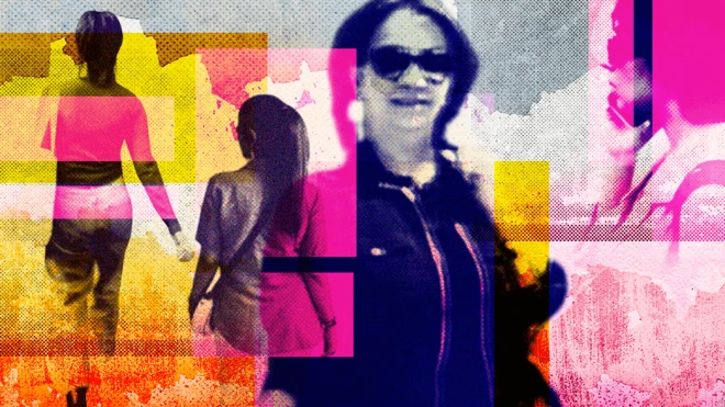 Kadın fotoğrafları kolajı 