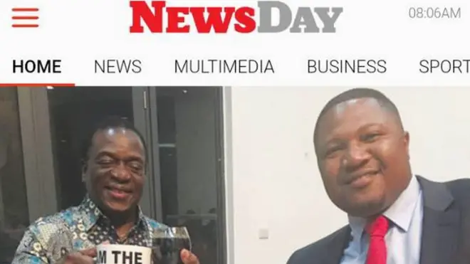 Emmerson Mnangagwa mengenakan batik dalam foto yang diterbitkan oleh situs berita Zimbabwe, NewsDay.
