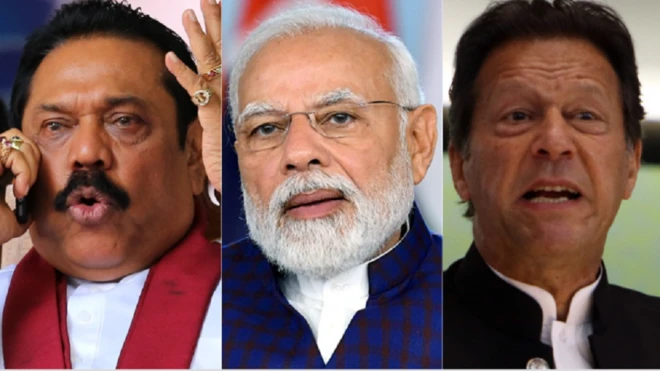 महिंदा राजपक्षे, नरेंद्र मोदी और इमरान ख़ान