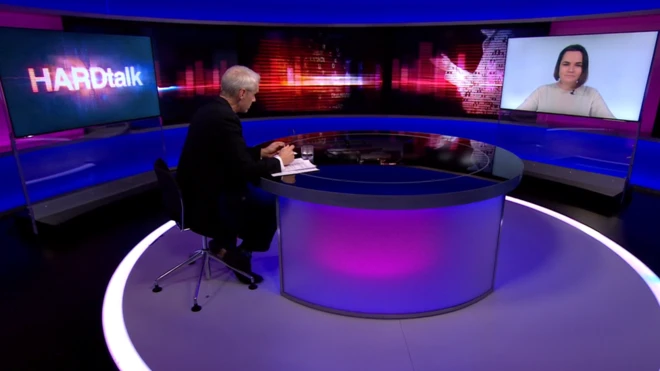 Стивен Сакур и Светлана Тихановская