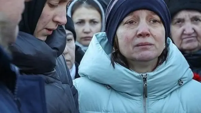 مراسم خاکسپاری هفته پیش یک سرباز روسی که در اوکراین کشته شد