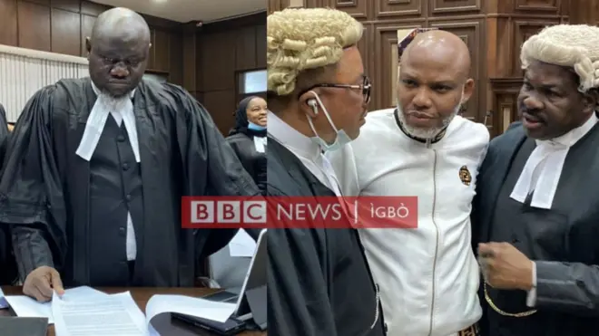 Ọkaiwu gọọmentị Naịjirịa bụ S.M. Labaran, Ọkaiwu Ifeanyi Ejiofor, Nnamdi Kanu, na ọkaiwu Mike Ozekhome