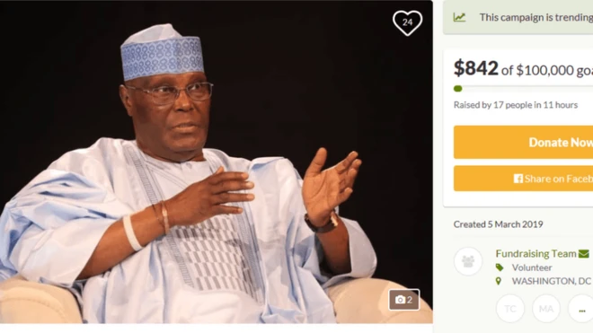 Online campaign wey dem do to raise money for Atiku Abubakar