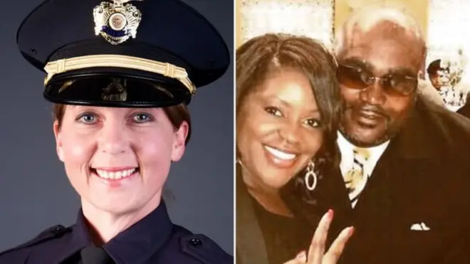 Полицейский Бетти Шелби (слева) застрелила Теренса Кратчера (на фото справа вместе с сестрой)