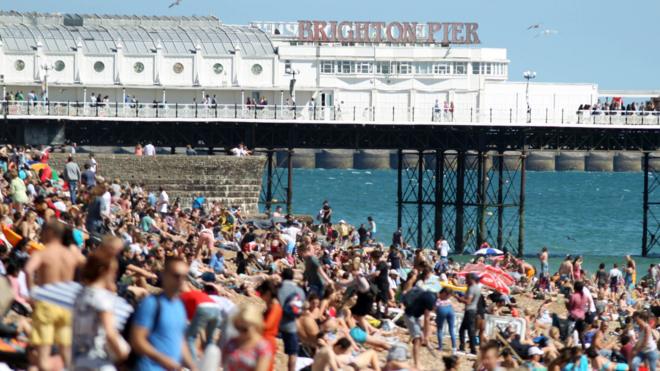 Brighton sunbathers