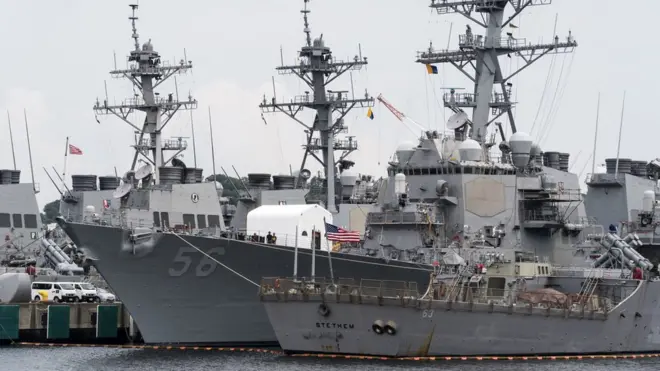 The White House asked for the USS John McCain to be hidden during President Trump's speech