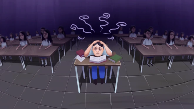 Student depressed while studying