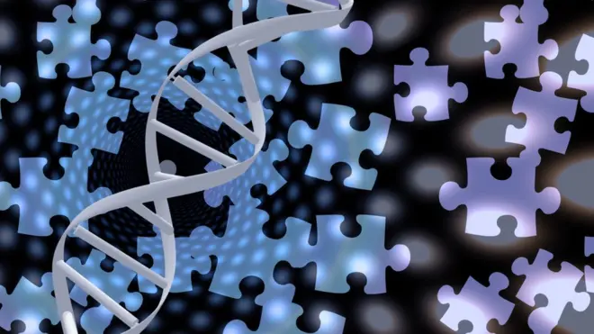 Dibujo sobre el concepto de rompecabezas genético