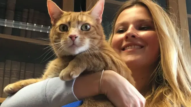 About 140 students turned up to meet Jasper at one of the library's cat-themed events