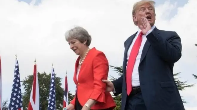 美国总统特朗普与英国首相文翠珊会讨论华为问题