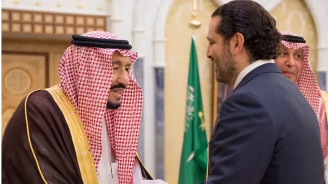 Lübnan Başbakanı Hariri, Riyad'da istifasını sunduktan sonra Suudi Arabistan Kral Selman'la bir araya geldi