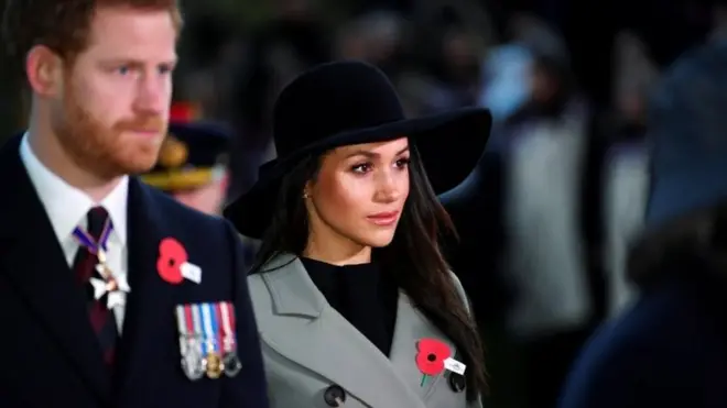 Pangeran Harry dan Meghan Markle menghadiri acara di Wellington Arch, London (25 April 2018).