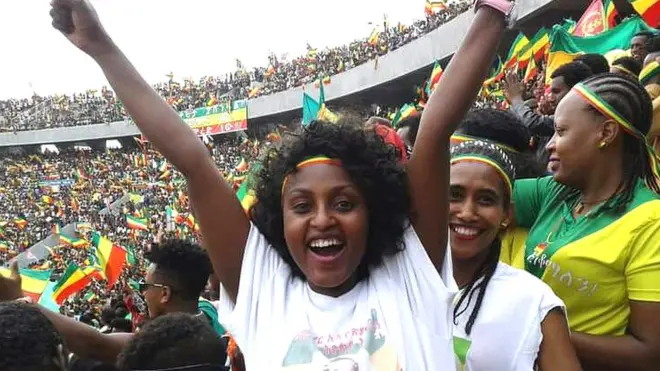 Hiriira deggeersa mata duree ''jijjirama barbaanna, dimookraasii haajabeessinu'' jedhuun magaalaa Baahir Daariitti Dilbata Adooleessa 1, 2018 irra godhame.