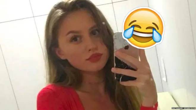 Megan Dixon ve gülmekten ağlayan yüz ifadesi