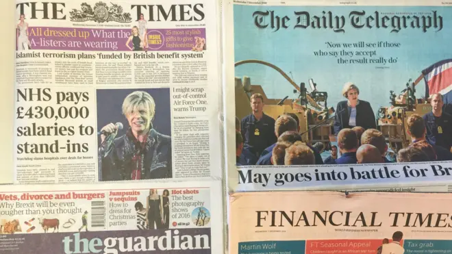 英国媒体周三（12月7日）关注首相特里莎·梅将公布脱欧计划