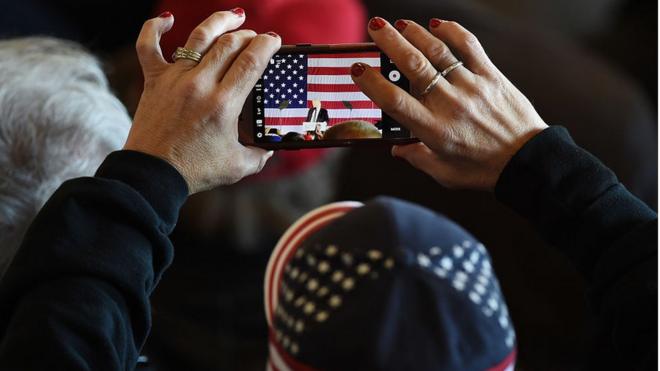 American filming Trump on smartphone