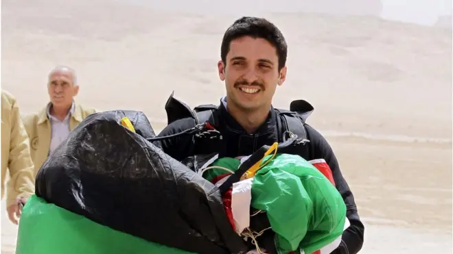 Prince Hamzah, pictured in 2011, is a keen sky-diver