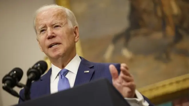 "Russia is the aggressor...we must and will hold them accountable," President Biden said on Thursday