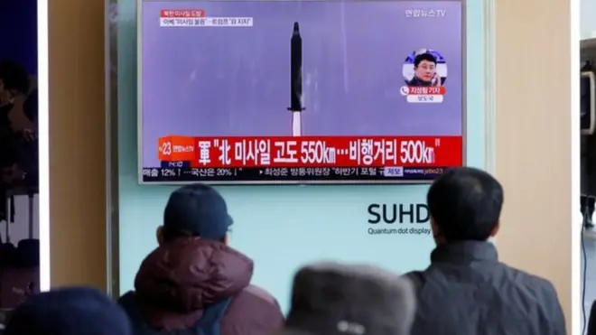 آزمایش موشکی بر روی صفحه تلویزیون