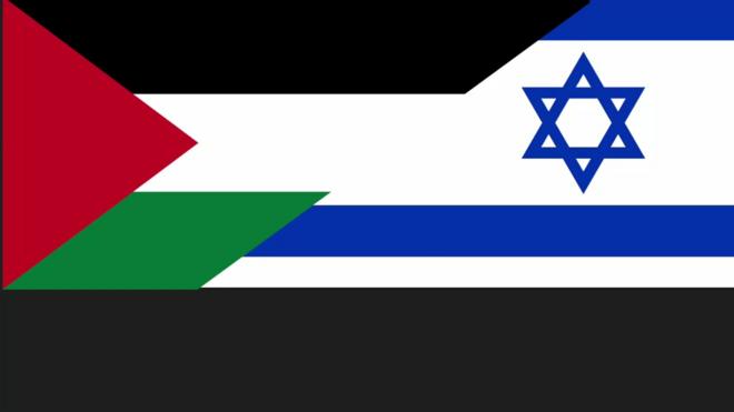 Israeli and Palestinian flags