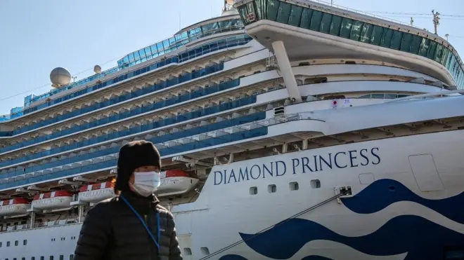 Diamond Princess berlabuh di Yokohama sejak 4 Februari.