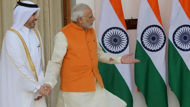 मोदी और क़तर के शेख अब्दुल्ला बिन नासिर