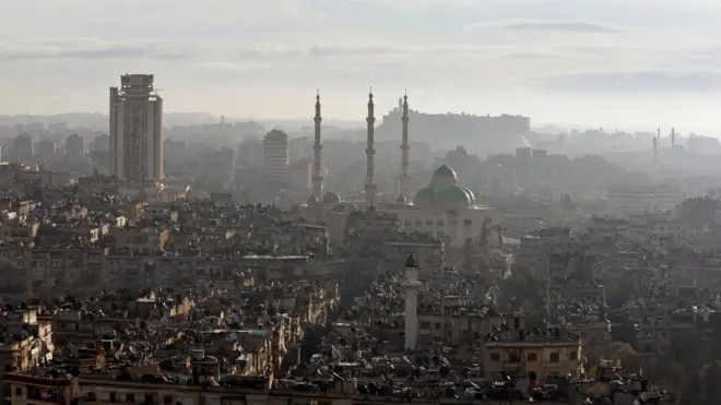 Halep'in dün yayımlanmış fotoğrafı